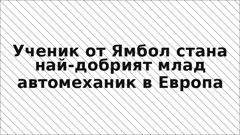 Ученик от Ямбол стана най-добрият млад автомеханик в Европа