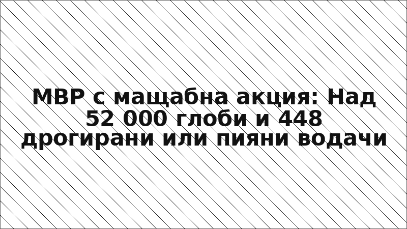 МВР с мащабна акция: Над 52 000 глоби и 448 дрогирани или пияни водачи