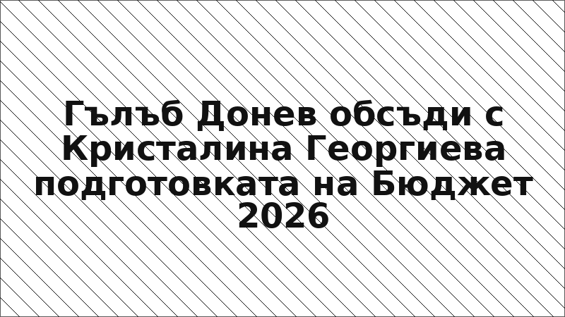 Гълъб Донев обсъди с Кристалина Георгиева подготовката на Бюджет 2026