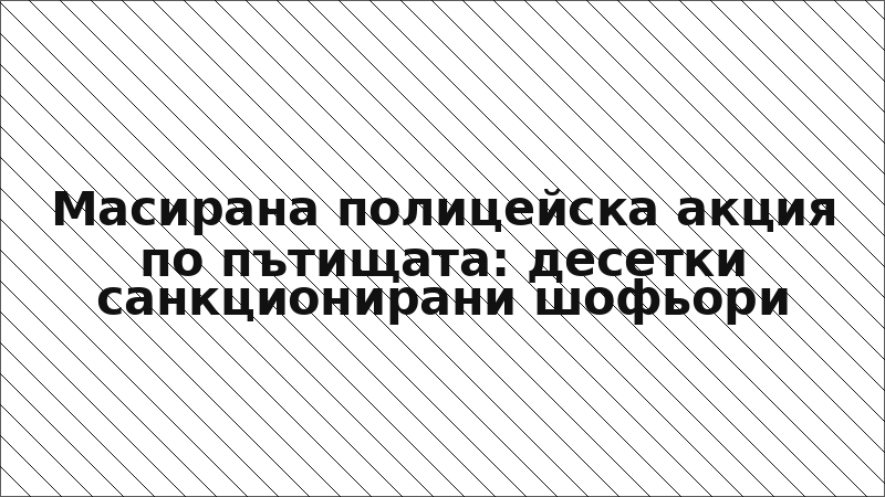 Масирана полицейска акция по пътищата: десетки санкционирани шофьори
