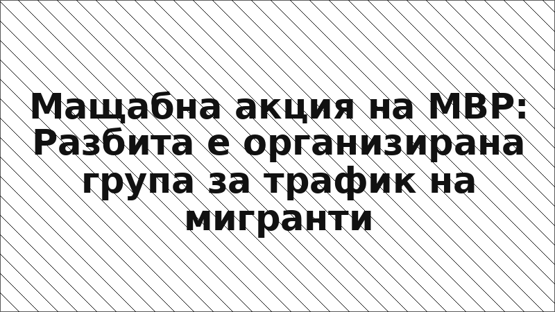 Мащабна акция на МВР: Разбита е организирана група за трафик на мигранти