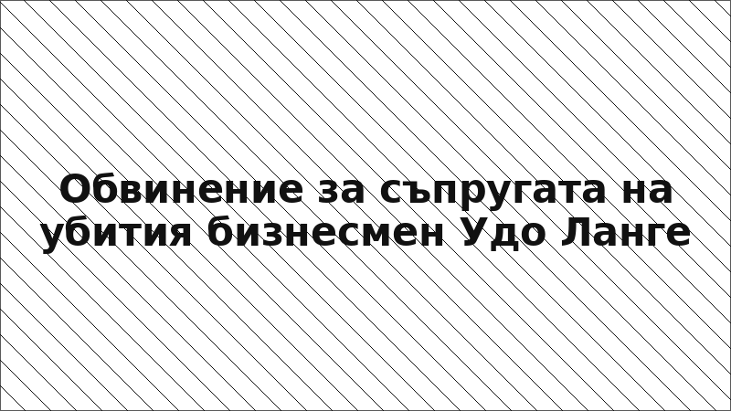Обвинение за съпругата на убития бизнесмен Удо Ланге